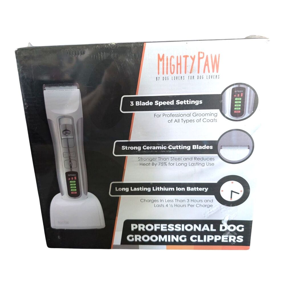 Mighty Paw Professional Dog Clippers Premium Grade Dog Grooming Kit 3 Speeds New